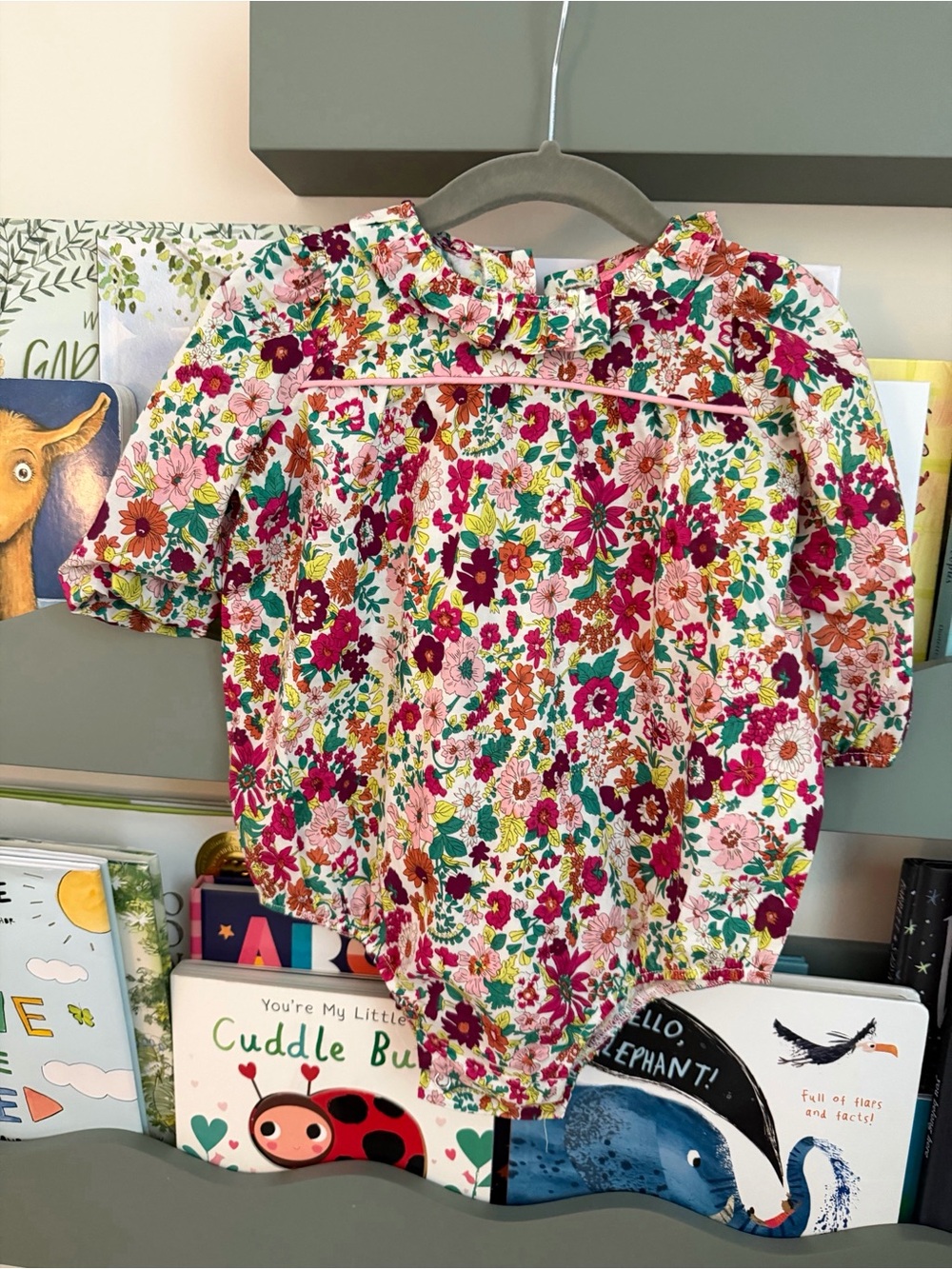 Bisby - Floral Ruffle Bubble Romper - Pink Multi